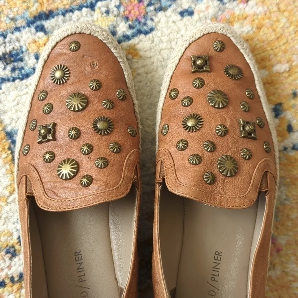 Donald J. Pliner Pamela Embellished Leather Espadrille Slip-On Sneakers 6.5